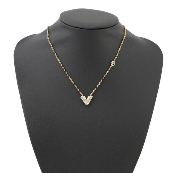 LOUIS VUITTON Collier Essential V Perle Resin(Pearl)/Metal Gold - Picture 1 of 13